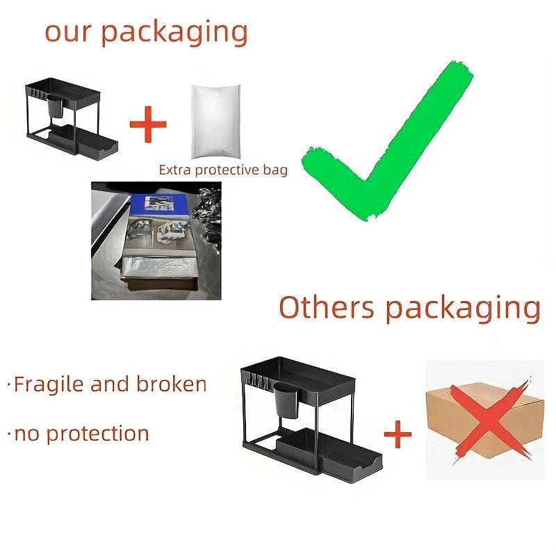 2-Tier Pull-Out Under Sink Organizer, Sliding Storage Shelf for Kitchen & Bathroom Cabinets