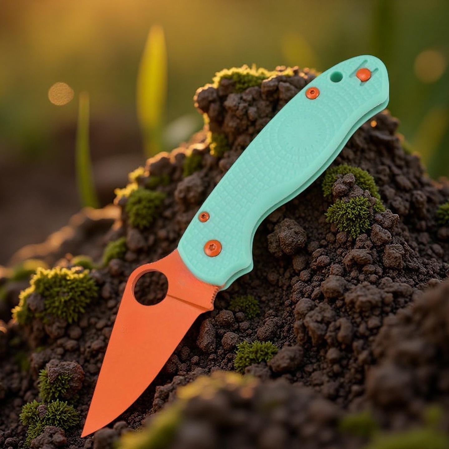 1 C223 folding knife, EDC mini pocket knife, nylon handle for mountaineering, camping, and fishing, portable EDC knife, a perfect gift for Christmas and Halloween