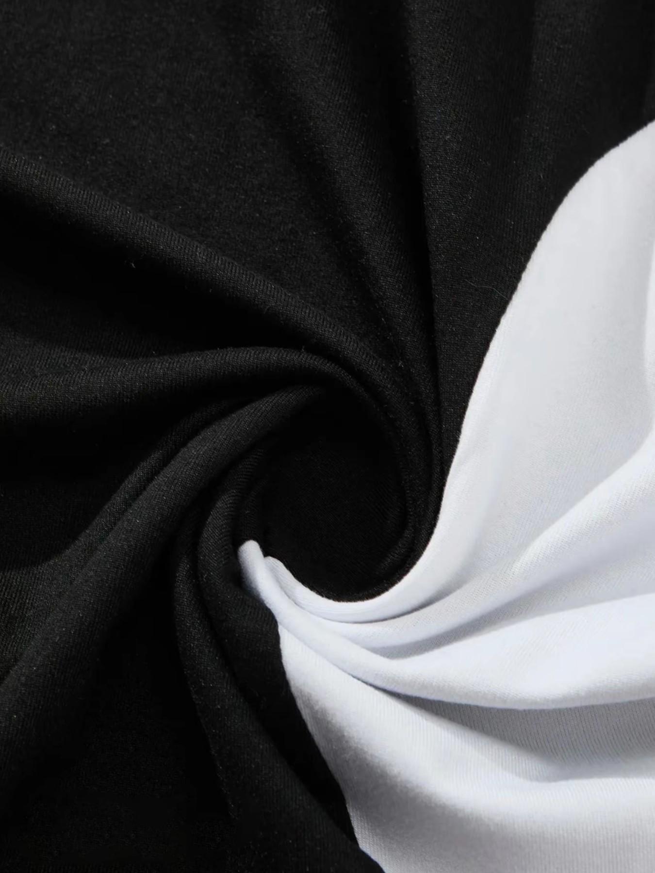 Men's Half-Zip Polo Shirt, Racing Numbers & Chicago Letters Print, Colorblock Design, Breathable Fabric, Streetwear Fashion