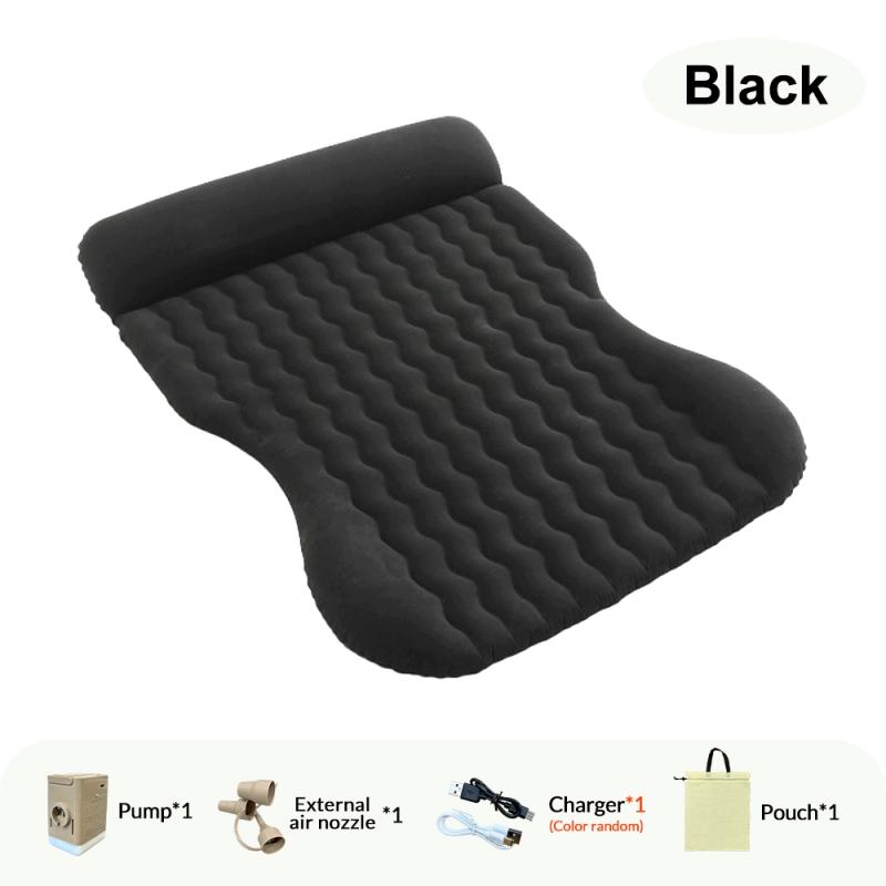 Plush Car Back Seat Inflatable Air Mattress, Portable Airbed, Rear Seat Bed, Free Electric Pump Included, Ideal for Road Trips, Camping, Suv/car Travel, Leak-Proof Thick Air Bed