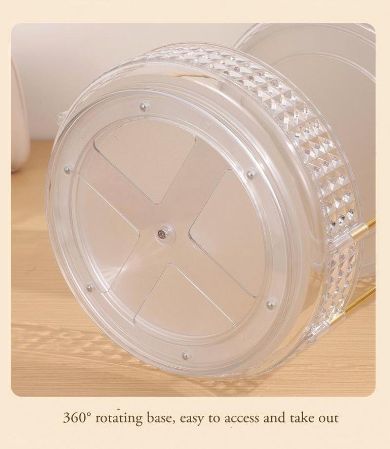 Transparent Diamond Texture Multi-Layer Rotating Storage Rack, Multi-Functional Organizer for Kitchen and Living Room, Home Storage Solution