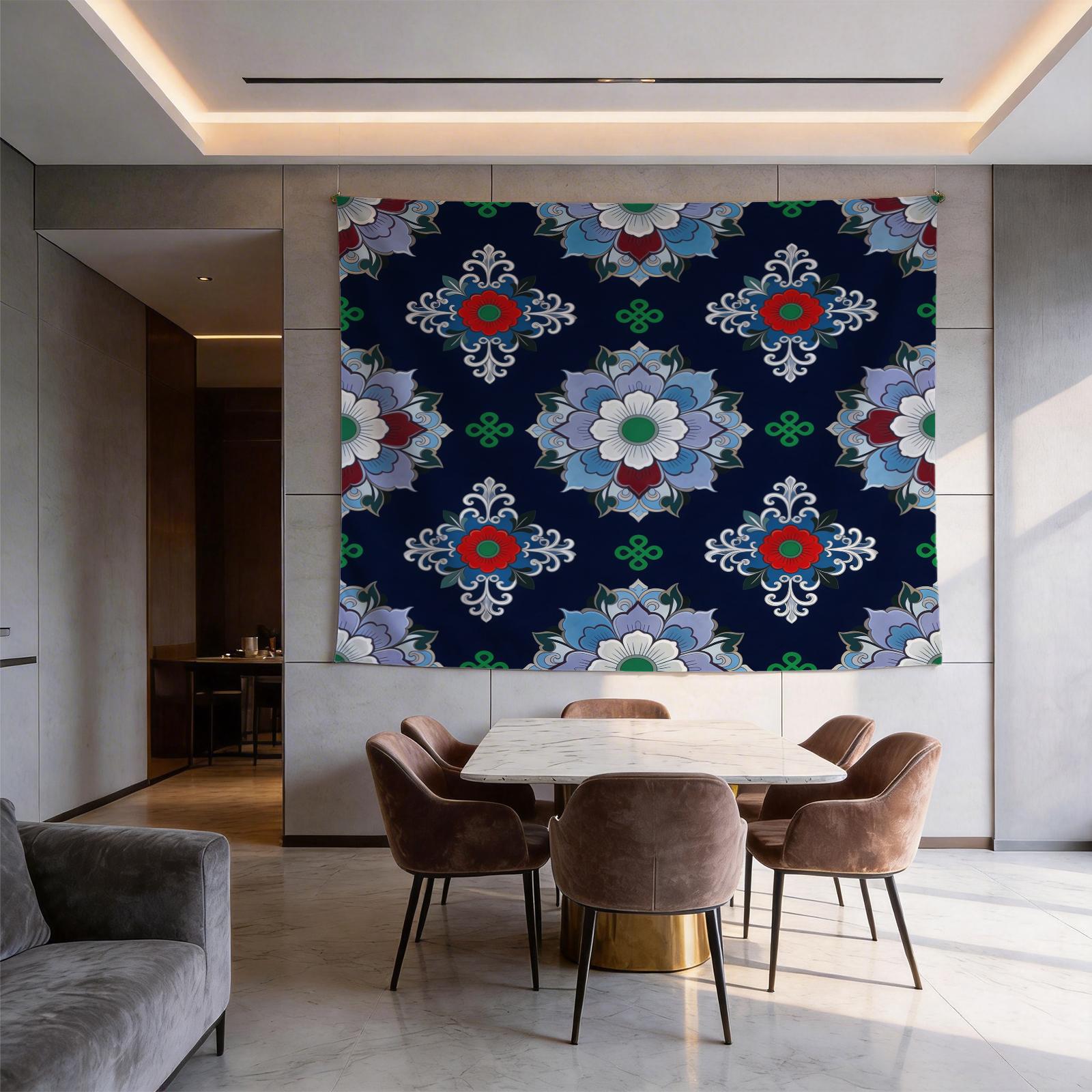 1 Piece Vintage Floral Mandala Tapestry, HD Digital Printed Wall Hanging Tapestries, Aesthetic Boho Tapestry, Easy to Hang for Living Room Bedroom Dorm Home Decor