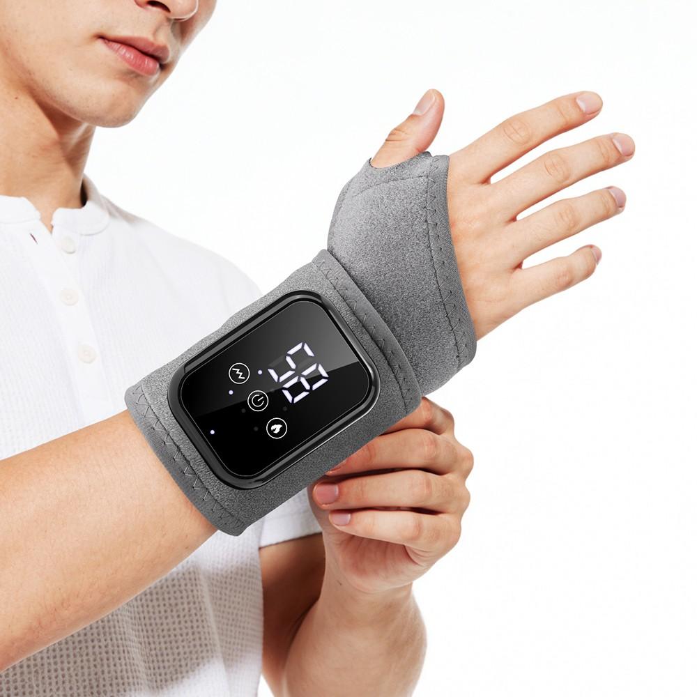 Heating and vibrating hand massager, suitable for both left and right hands, 3 types of vibration and 3 levels of hot compress massage wristband, electric heating and vibration wrist massager, wrist protection, can be given as a gift to  friends