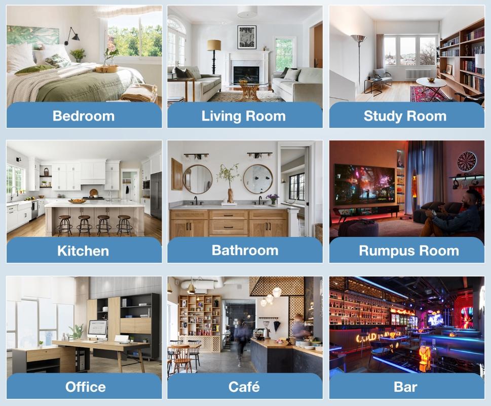 Multi Plug Outlet Surge Protector - POWRUI 6 Outlet Extender with 3 USB Ports (1 USB C) and Night Light, 3-Sided Power Strip with Adapter Spaced Outlets - White, ETL Listed