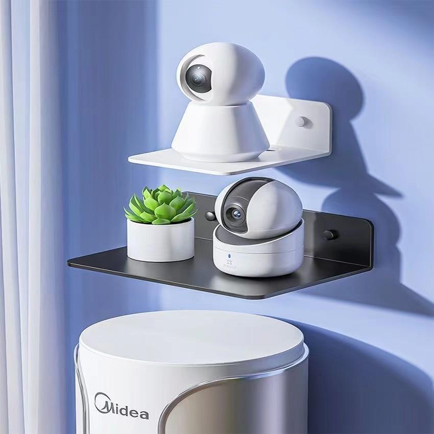 3PCS Punch-Free Wall Shelf, Wall Mounted Stand for Projector, WiFi Router and TV Set-Top Box, Space-Saving Storage Organizer for Living Room, No Drill Installation, Sturdy Floating Shelf for Home Media Devices and Daily Accessories