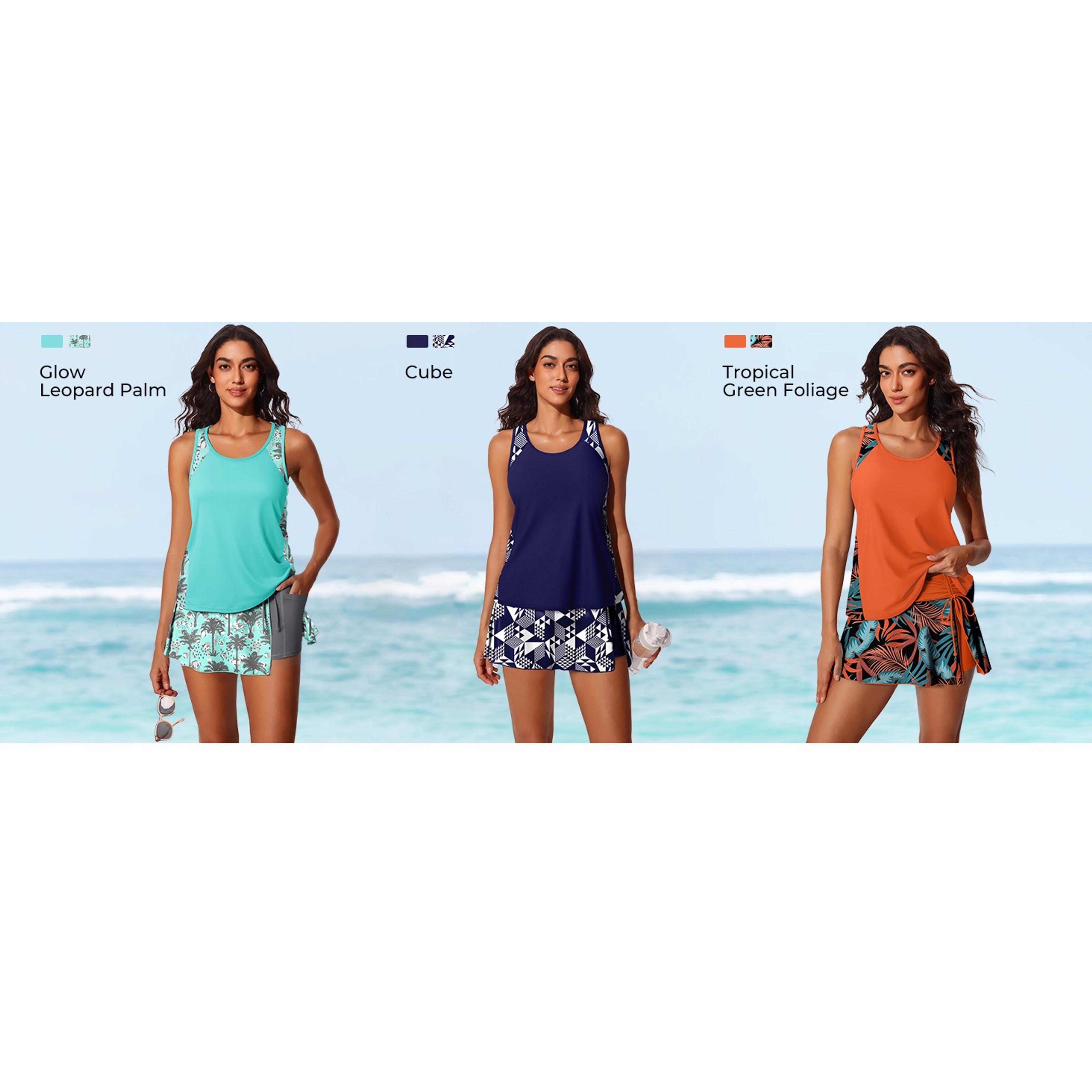 Women's Modest Tankini Swimsuit with Tummy Coverage