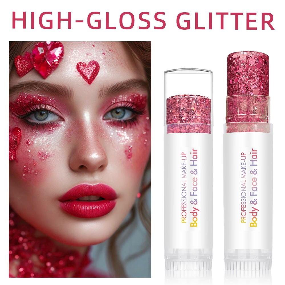 Single Pack Diaoni Body Glitter Stick, Long-Lasting Shimmer, Perfect for Weddings, Parties, Neck, Hair, Body, Face, Christmas Party, Easy to Use, Ideal Gift