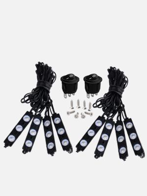 Nilight  8PCS 24LED Rock Light for Cargo Truck Pickup Bed Off Road Under Car Side Marker LED Rock Lighting Kit w/Switch White#springtok