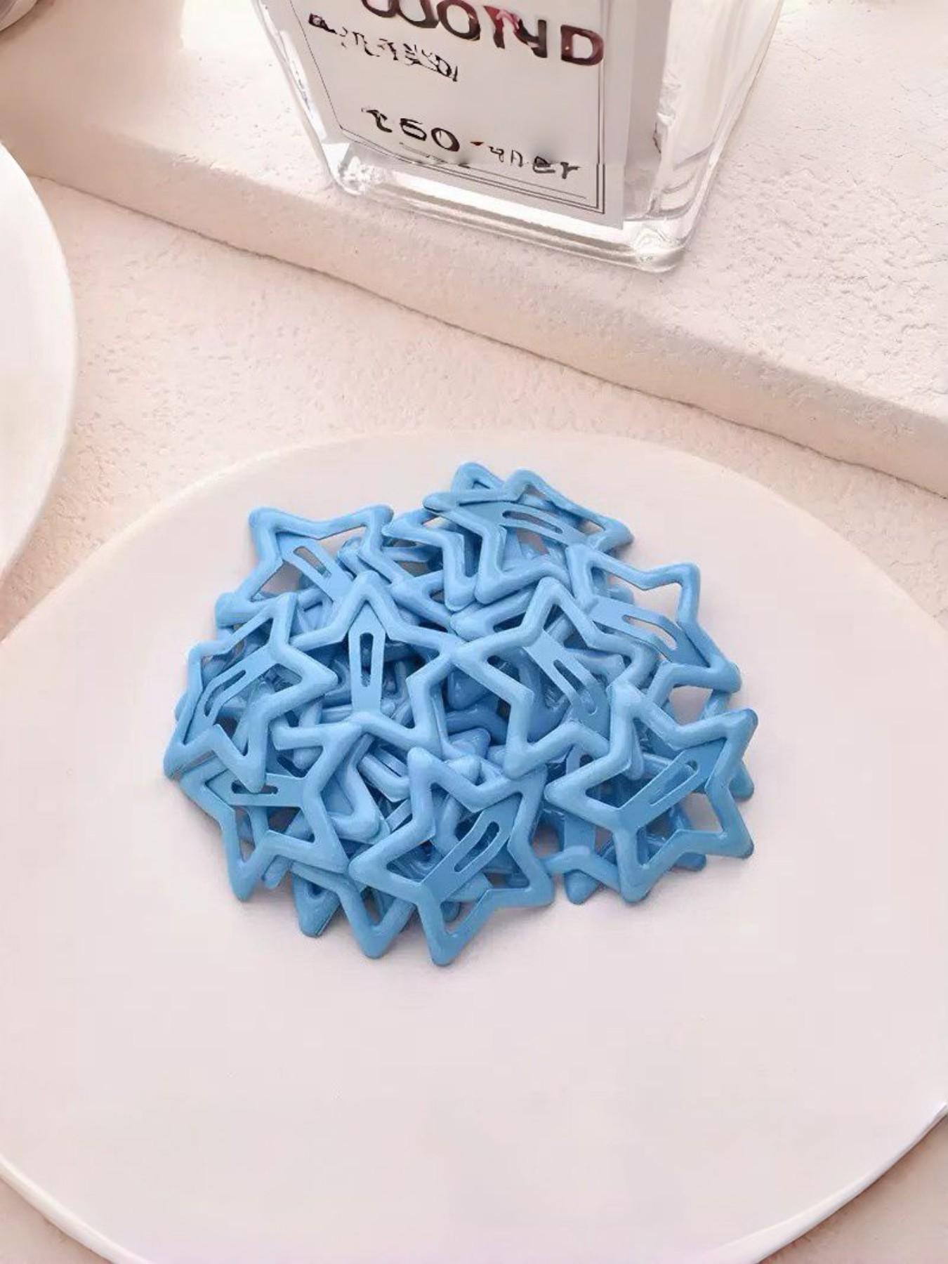 Star-Shaped Hair Clips Set of 10, Trendy Macaron Colors, Perfect for Music Festivals & Daily Use, Adorable Accessories