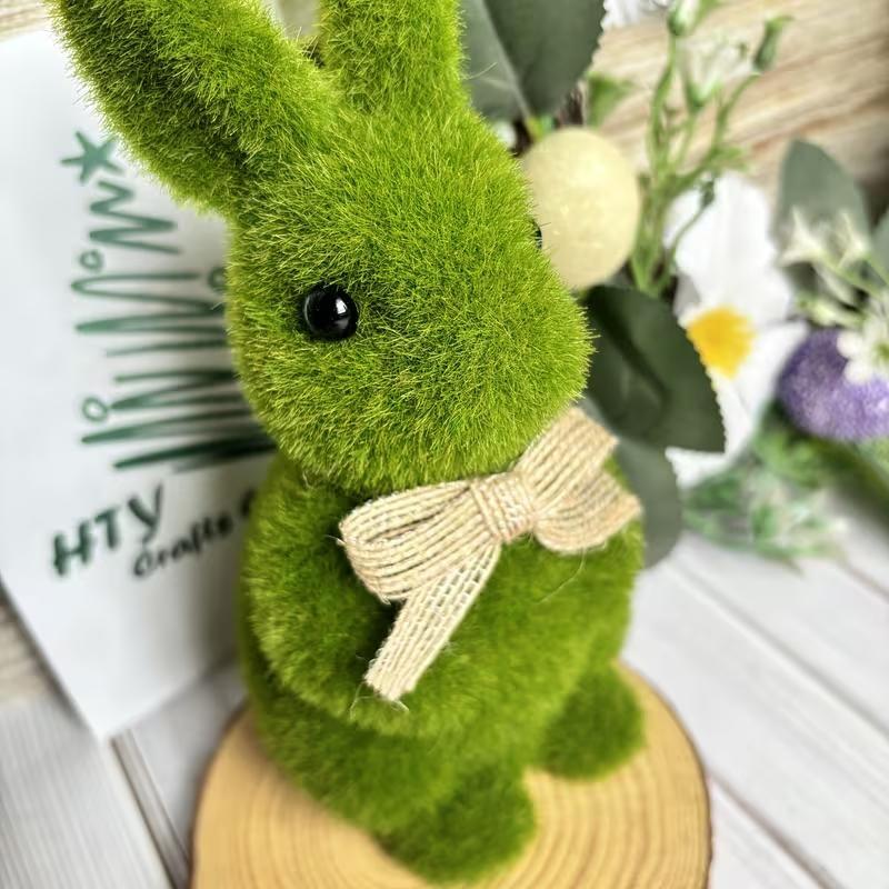 Spring/easter Nutcracker Decoration, Classic Gardening Flocking Rabbit Statue, Easter Bunny, Outdoor Moss Rabbit, Holiday Garden Party Decor