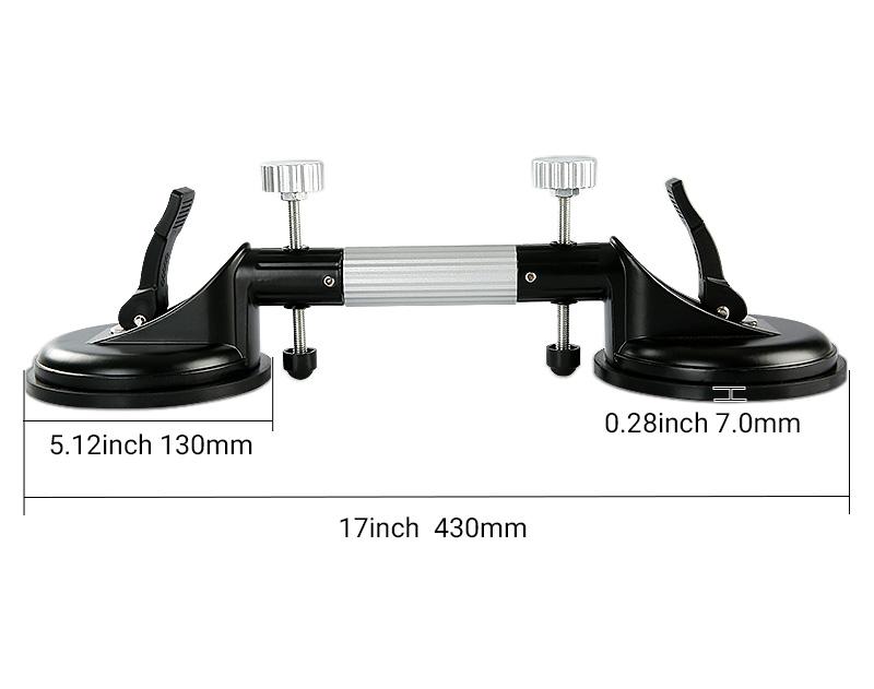 LOZLIN 2PCS Pro Countertop Alignment Clamps - Adjustable Vacuum Suction for Seamless Joints & Leveling on Granite Marble & Stone Slabs Heavy-Duty Installation Tools with 13cm Natural Rubber Cups