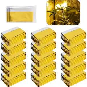 30 Pack High Reflective Mylar Sheets Plant Growth Mylar Films Garden Greenhouse Covering Foil Sheets for First Aid Blanket Growth Room Camera Reflector Simple Tent Outdoor Emergency(Gold,83x51 Inch)