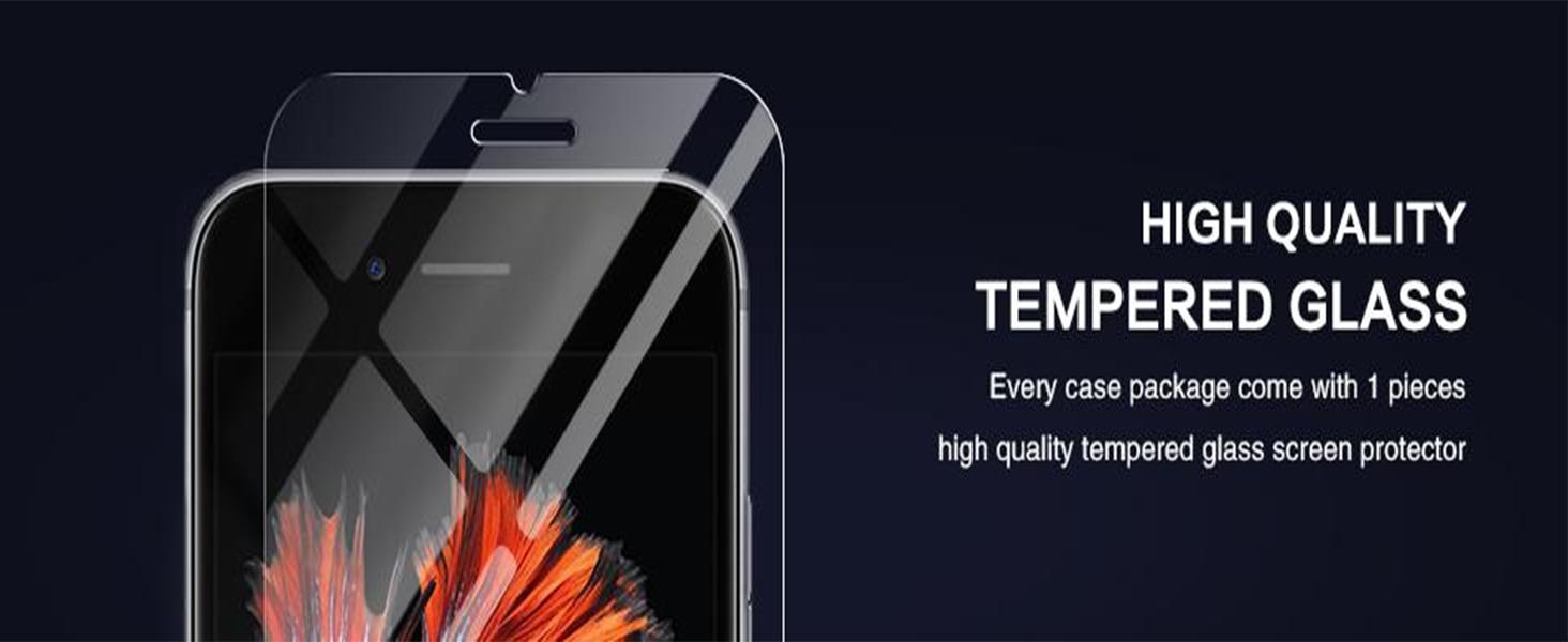 IDweel for iPhone 8 Case & for iPhone 7 Case with Screen Protector (Tempered Glass),3 in 1 Shockproof Hybrid Heavy Duty Hard PC Cover Soft Silicone Sturdy Bumper Full Body Sturdy Case, Purple