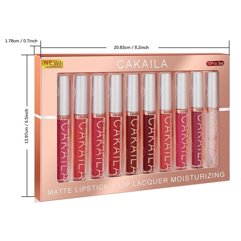 10Pcs Matte Lip Tint Set, Waterproof Transfer-Proof Lipstick, High Pigment Velvet Smooth Lip Gloss, Long Lasting Daily Lip Makeup, Gift Choice For Women