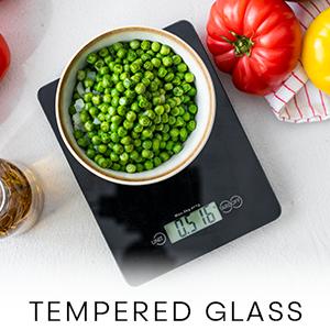 Food Grams and Ounces for, Food Weight with LCD Display for Baking & Cooking, Tempered Scales, Weighing of 0.1oz, 11lb Weight Capacity
