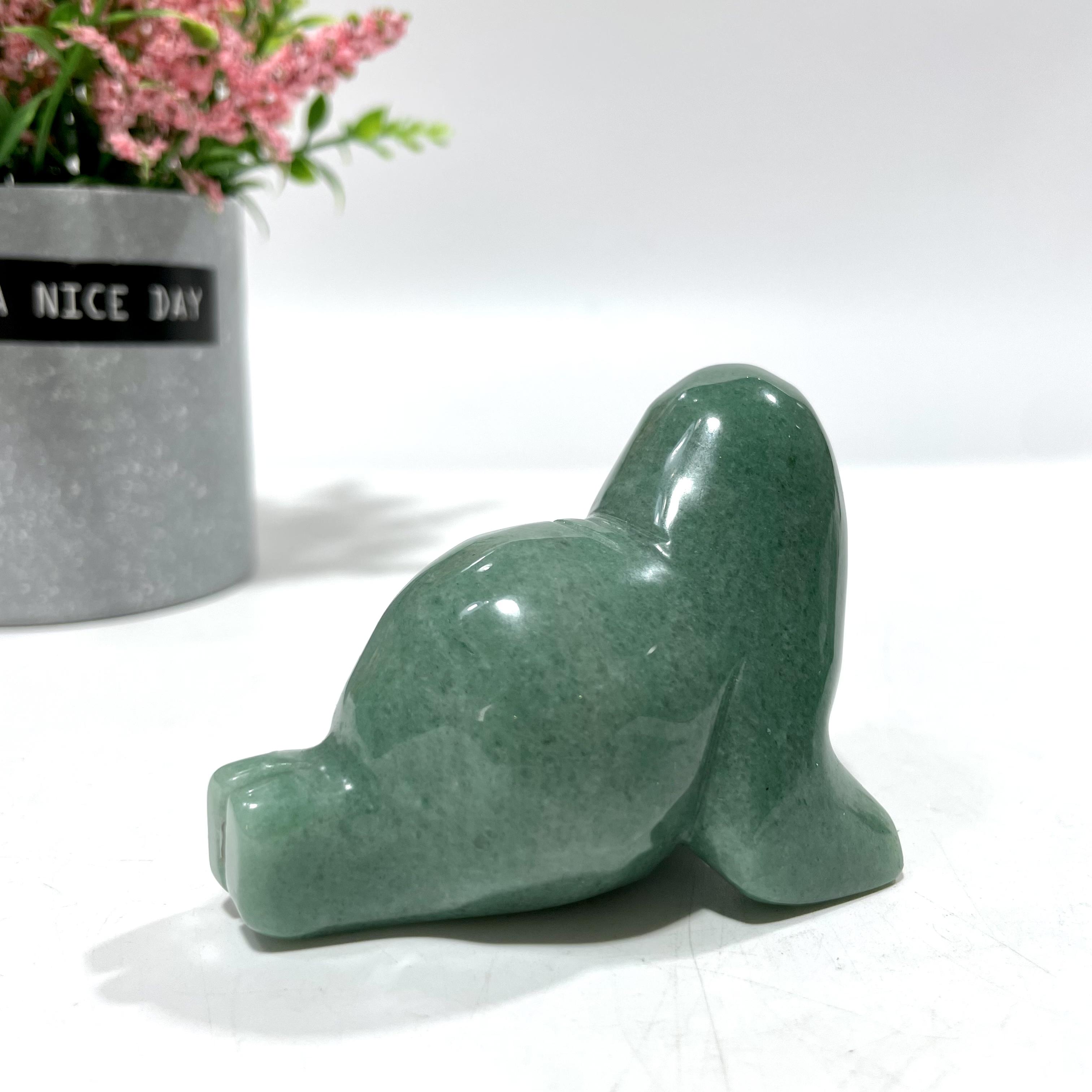 Green Aventurine Animal Crystal Carvings Flower Fairy Cat bird Tortoise Dolphin Bear Fish Seal Dinosaur Rhinoceros Frog Shark Carvings Healing Stones Natural Stone Chakra Balancing Reiki Home Office Decor From IG Crystal