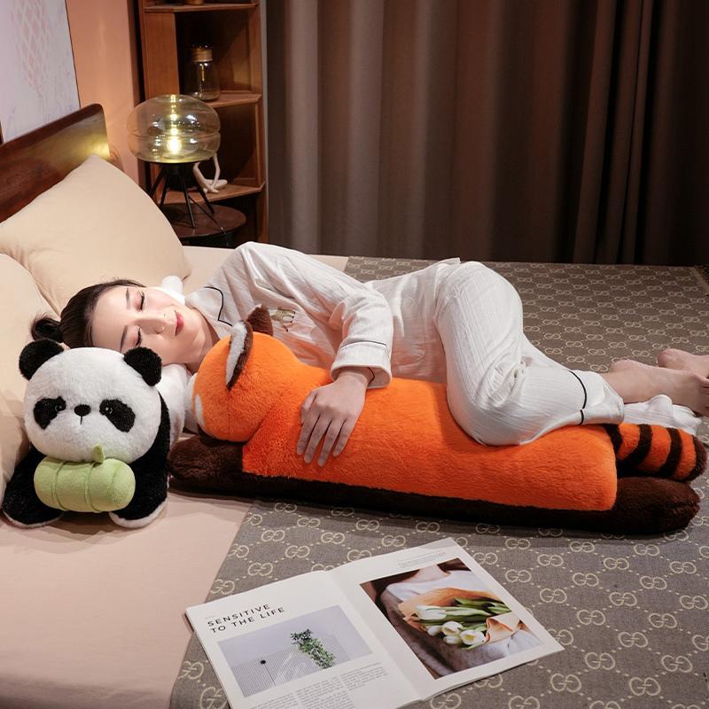 Kawaii Panda Red Panda Long Throw Pillow Soft Soothing Huggable Pillow Back Pillow Nice Sleeping Companion Cute Room Decor