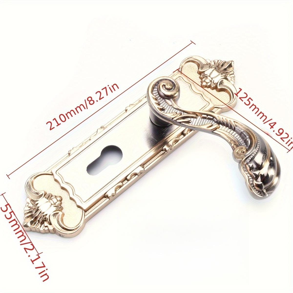 European-Style Metal Door Lock Set with Lever Handle, Key, Screws. Elegant Golden & Black Design for Bedroom, Bathroom, Hotel, Basement, Front Door, Kitchen. Bathroom Locks, Hotel Room Security, Luxurious Finish, Durable Construction.