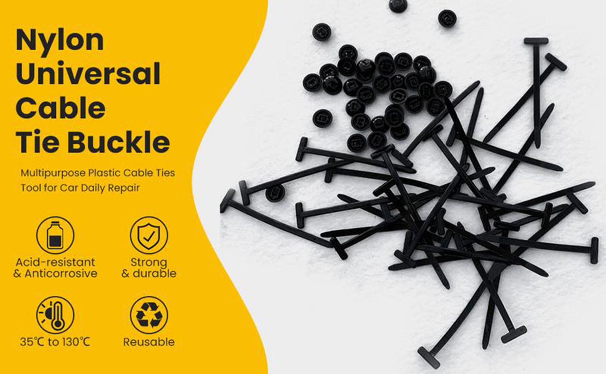 100Pcs/20Pcs Nylon Universal Cable Tie Buckle, Heavy Duty Self-Locking Nylon Zip Ties Holder, Multipurpose Plastic Cable Ties Tool for Car Daily Repair 100Pcs/20Pcs Nylon Universal Cable Tie Buckle, Heavy Duty Self-Locking Nylon Zip Ties Holder, Multipurpose Plastic Cable Ties Tool for Car Daily Repair