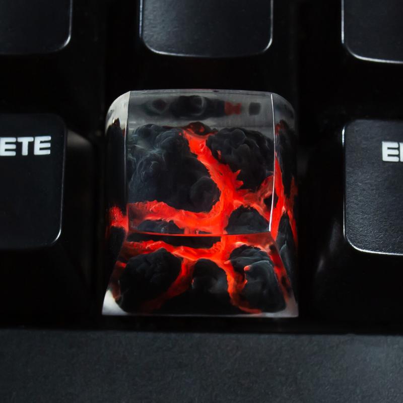 Volcano Pattern Keycap, Handmade DIY Resin Keycap, Keycap for ...