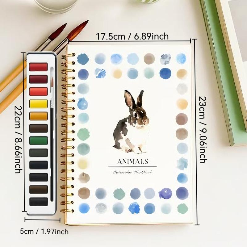 Watercolor Workbook for Beginners, Creative Watercolor Coloring Book for Painting Practice, Suitable for Advanced Practice, Ideal for Art Enthusiasts
