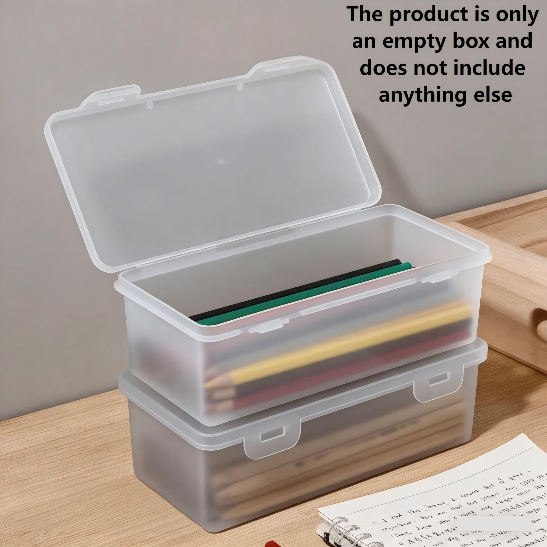 4 Pack Large Clear Storage Boxes with Lids, Heavy Duty Organizer Containers, Stackable Plastic Bins for Office, Arts & Crafts Supplies, Lightweight & Portable with Snap-On Lids, Frosted Lids, Durable & Sturdy Structure, Ideal Home & Workspace Organization