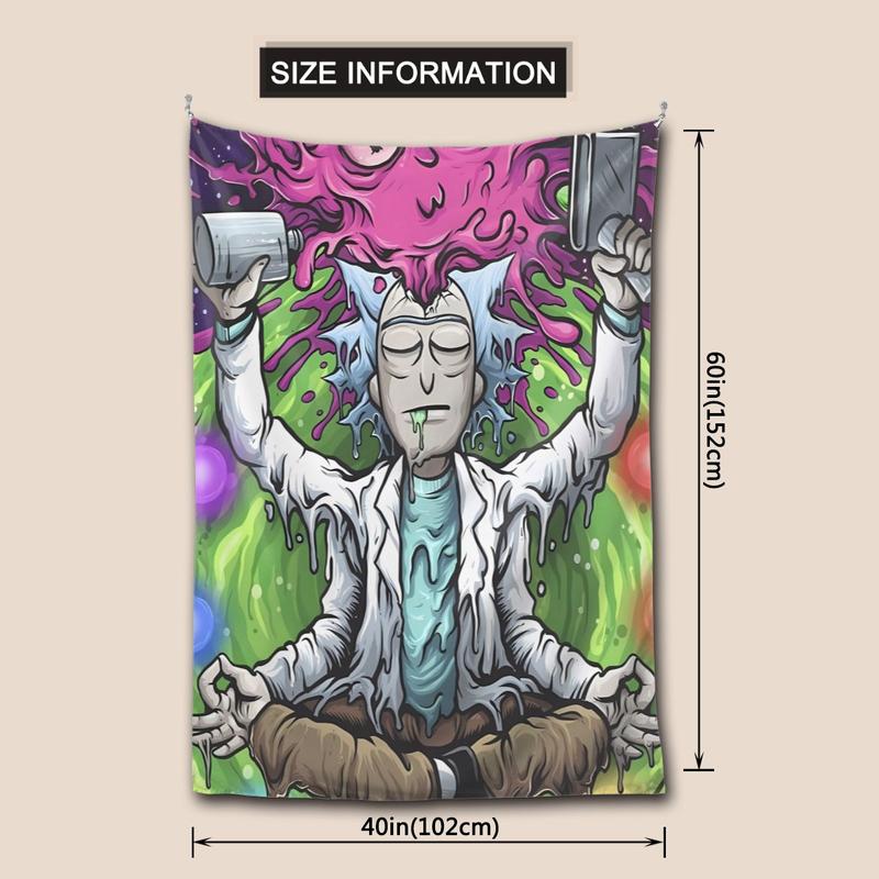 Cartoon Rick and Morty room dormitory decoration wall hanging tapestry living room bedroom wall art 40x60 inches