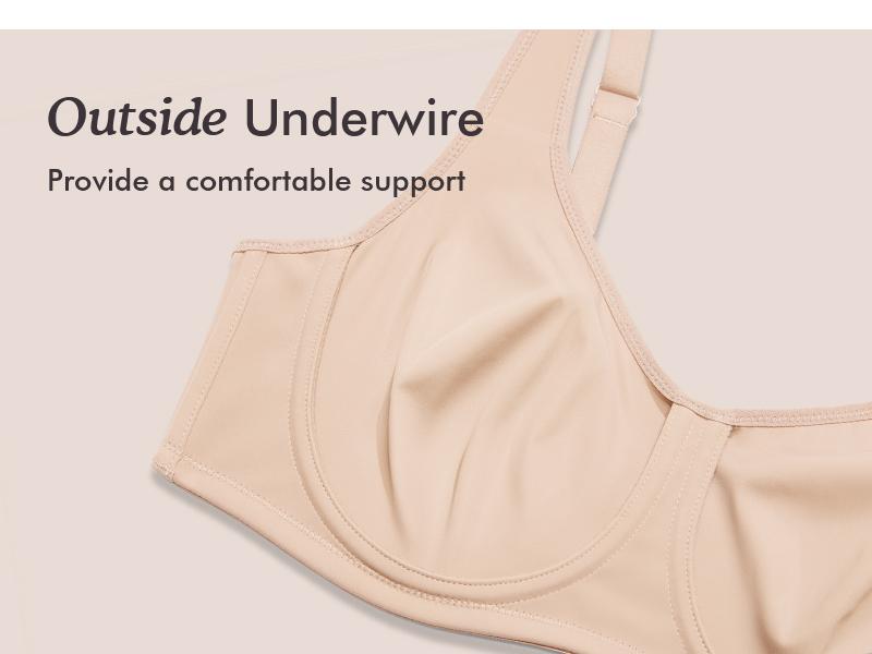 DELIMIRA Women's Confishape Full Coverage Bra Plus Size Supportive Underwire Unlined Comfortable Bras SpringStatements