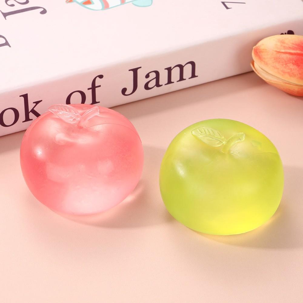 2-PieceSetGlittery AppleShaped Stress Balls Fidget Toys for Anxiety Relief & Stress Reduction  Portable Relaxation Gadgets EyeCatching Transparent Design  Slow-Rising Squeeze Balls EssentiaStress Relievers for the Office or School, Squishy Stress Balls