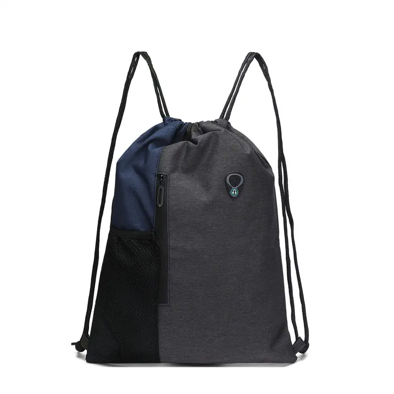 Gym Bag Drawstring Backpack,Waterproof Gym sack PE Bag with Zipper and Mesh Pockets,Best for Outdoor Sports,Yoga,Swimming, unisex-adult