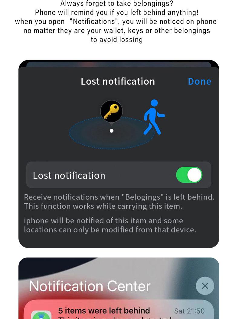 Smart tag air tracker, anti-loss smart location finder. Suitable for iOS systems to locate central devices and products. Useful for luggage, wallets, keys, privacy protection, and holiday gifts.