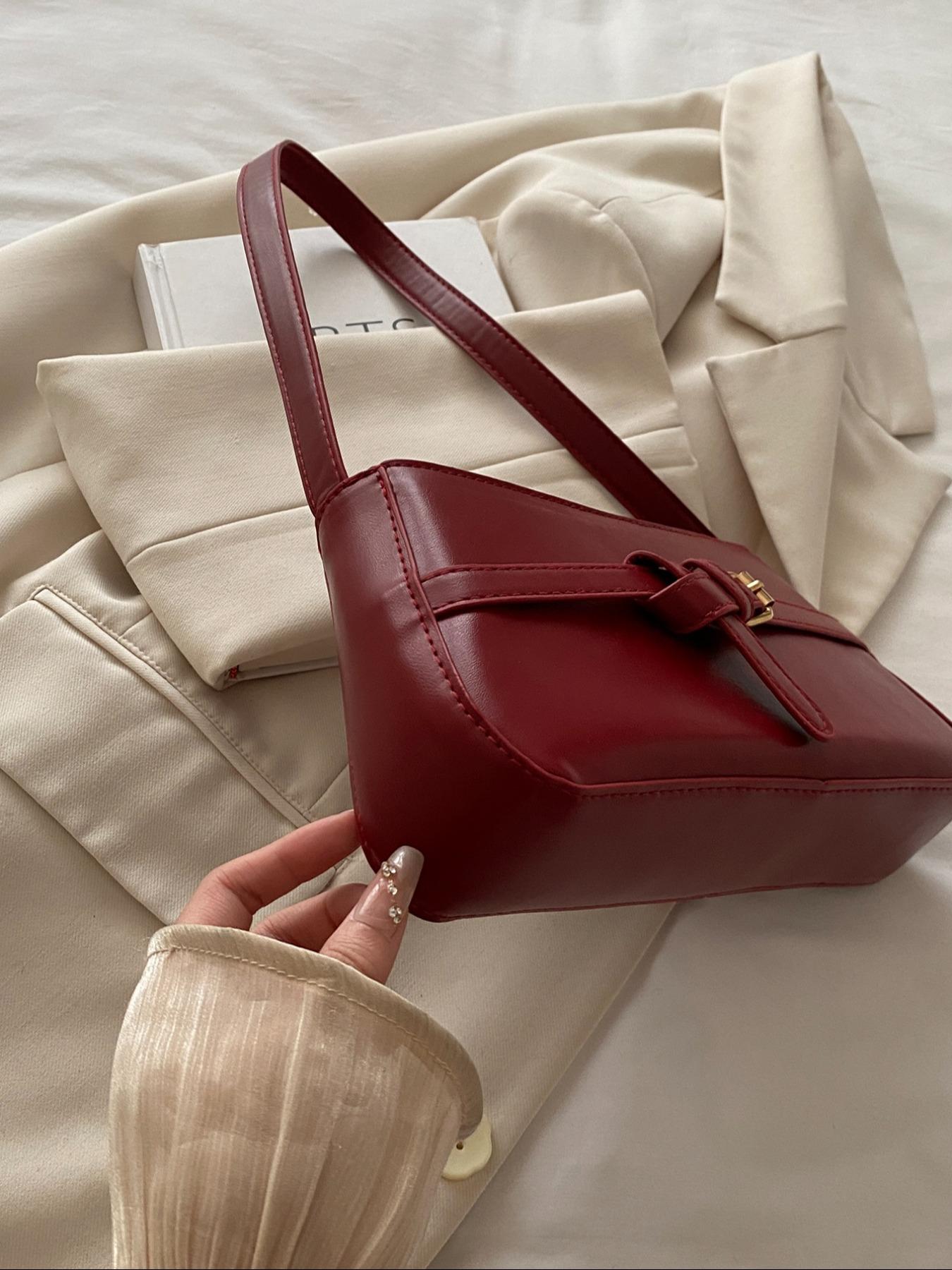 Elegant Women's Shoulder Bag with Belt Decoration, Casual Fashion Crossbody/shoulder Bag, Ideal Gift for Daily Use, Versatile Design, Crossbody Clutch Purse, Everyday Shoulder Bag