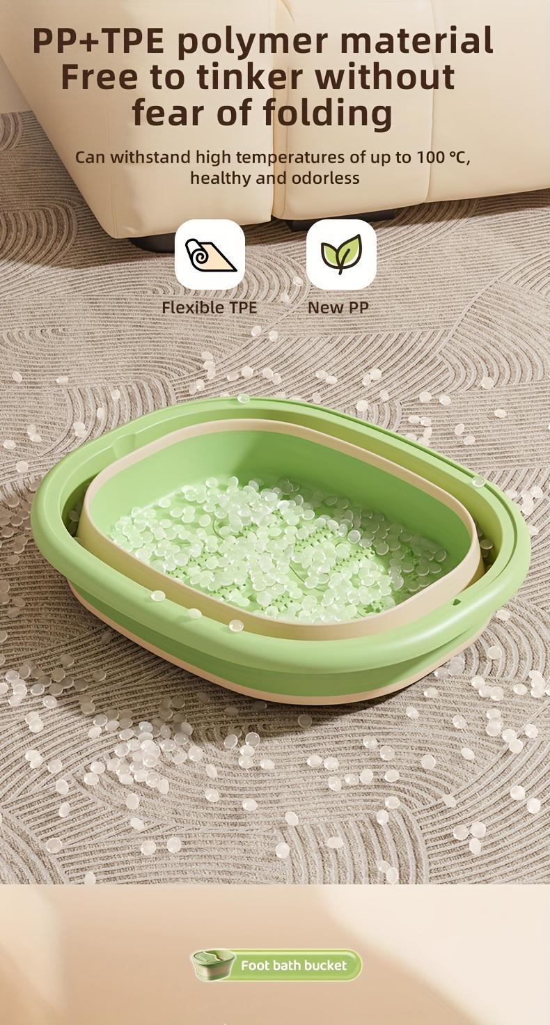 Foldable Foot Spa Bucket, Portable Foot Soaking Basin with Lid, Thickened Insulation Foot Bath Tub, Suitable for Bathroom, Living Room and Bedroom