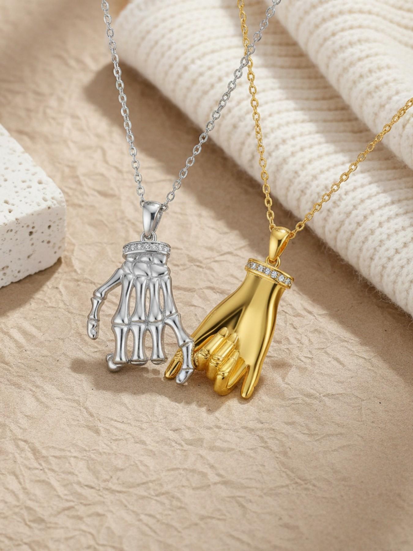 Bone Gold Pact · Symbiosis Necklace Original premium couple necklaces with real gold plated pendants.Paired with a purple preserved rose gift box.Perfect gift for birthdays, Mother’s Day and Valentine’s Day.