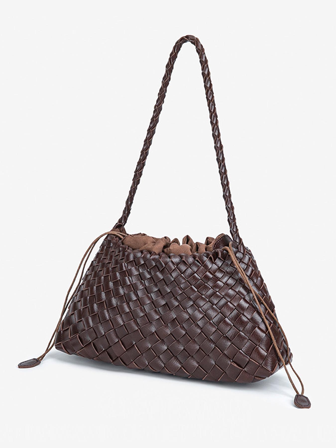 Woven Tote Bag for Women Hand Shoulder Bag Weave Purse Woven Leather Handbag