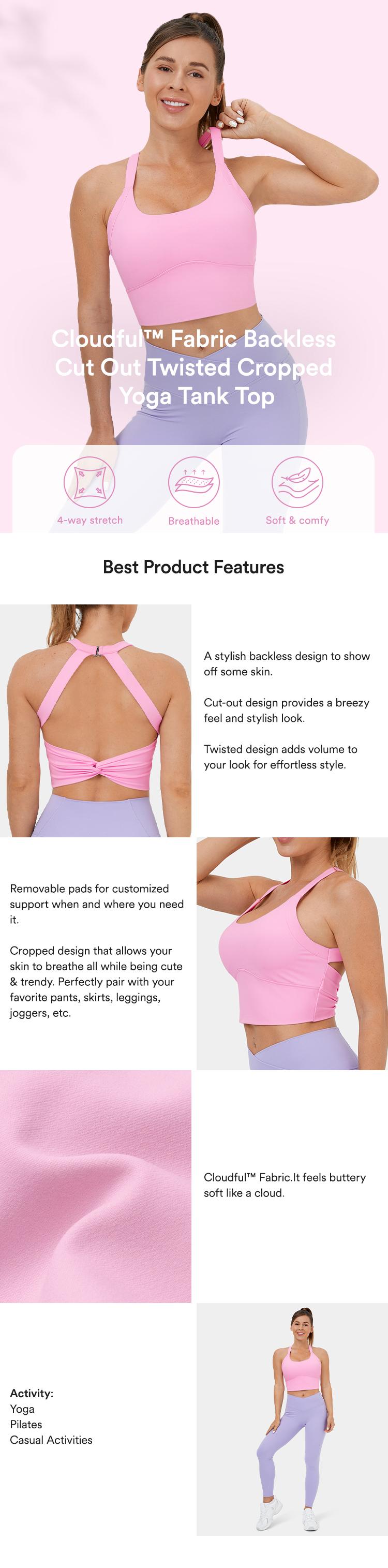 Halara Softlyzero️ plush Backless Cut Out Twisted Cropped Yoga Tank Top Style Activewear