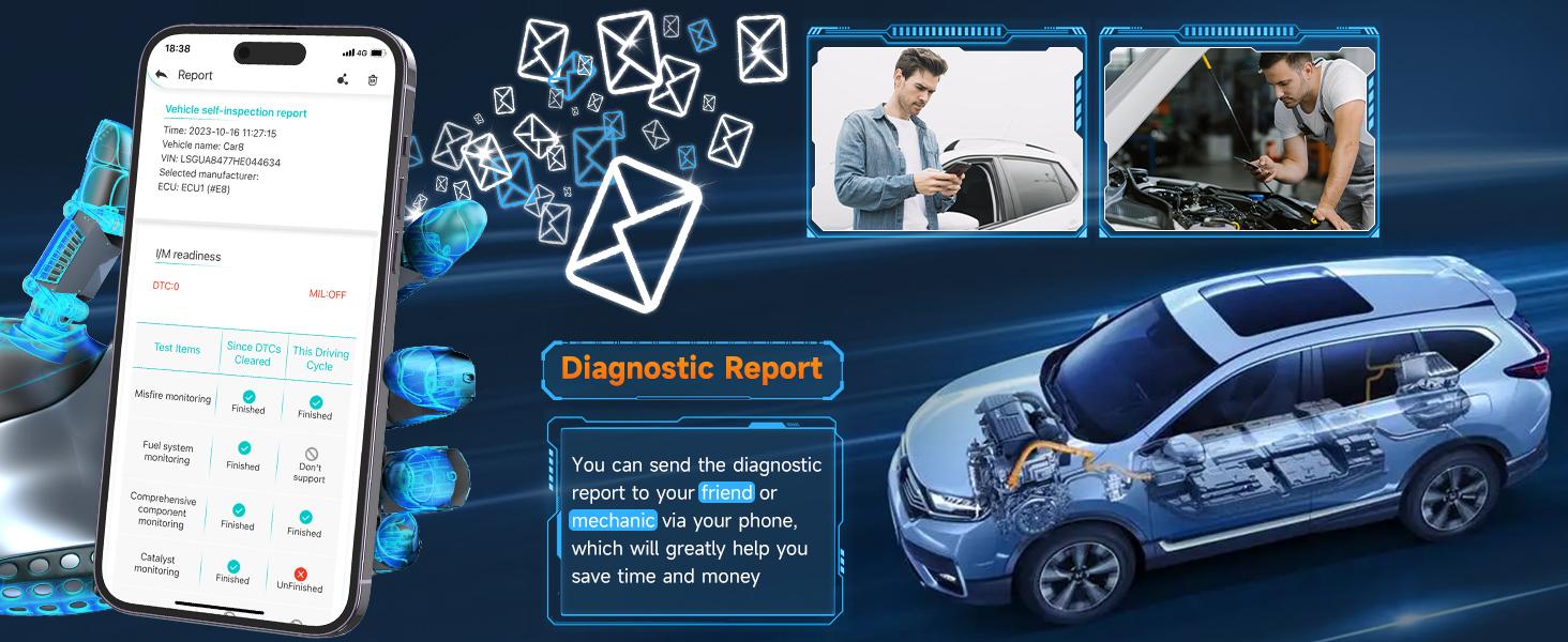 AUTOPHIX 3210 Bluetooth OBD2 Scanner, Wireless Check Engine Code Reader, Automotive Scan Tool Diagnostic Scanner with Battery Performance Test, Exclusive APP for iOS, iPad & Android