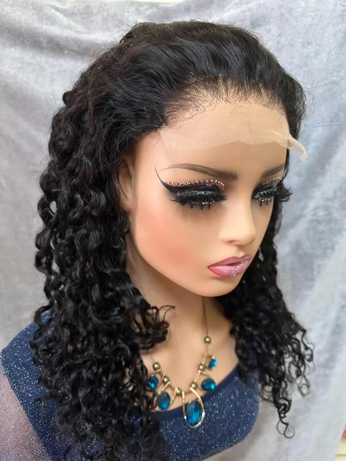 Peruvian Remy Human Hair Lace Front Wigs Glueless Replacement Wig 5x5 HD Lace Closure Water Wave Free Part Pre Plucked With Baby Hair Natural Hairline Women's Premium Unprocessed Real Human Hair Suitable for Daily Party Wear