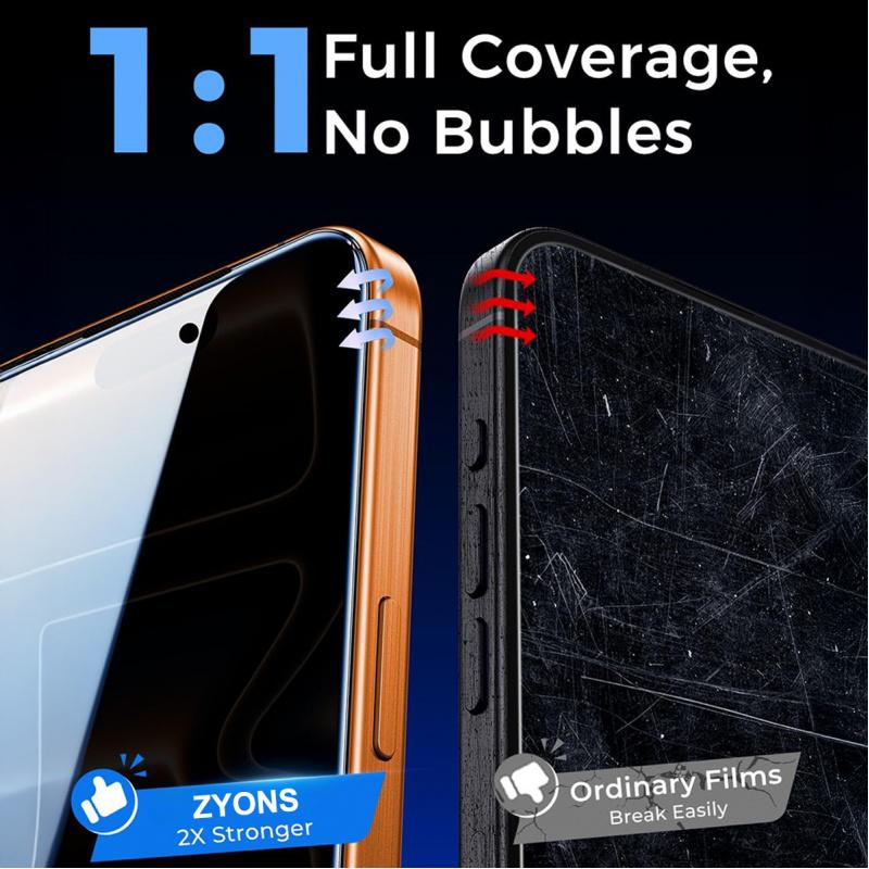 3-piece Dust-Free Privacy Set iPhone 17 Pro Max 6.9inch Protective Glass Screen Protector with Automatic Dust RemovalCompatible with iPhone 16 Pro Max, 16E, 15 Pro Max, and 14/13, includes installation tools.