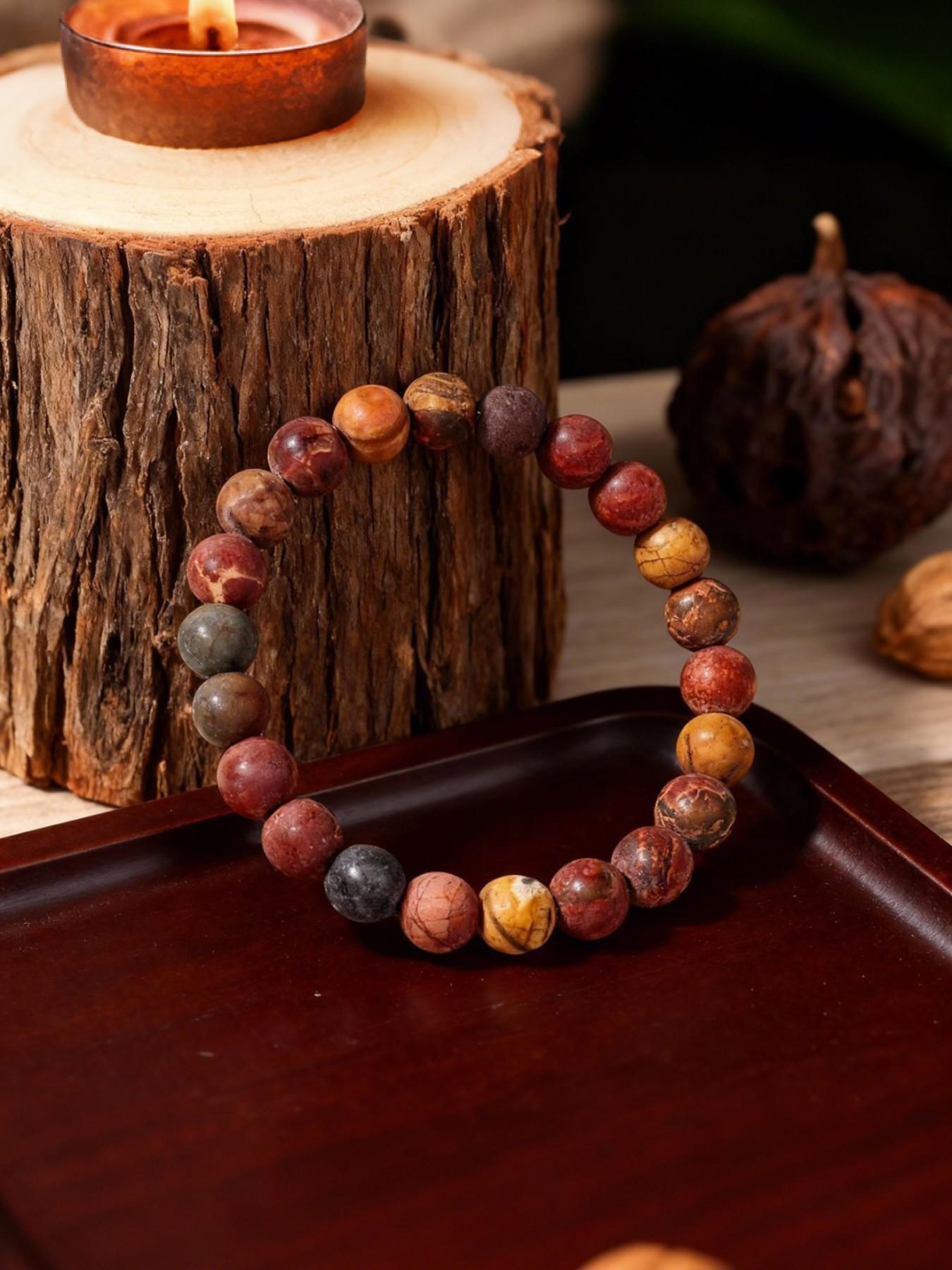 Vintage Natural Turquoise Crystal Bracelet, Boosts Courage, Strength, Confidence, Releases Stress, Energy Jewelry, Gift for Friends