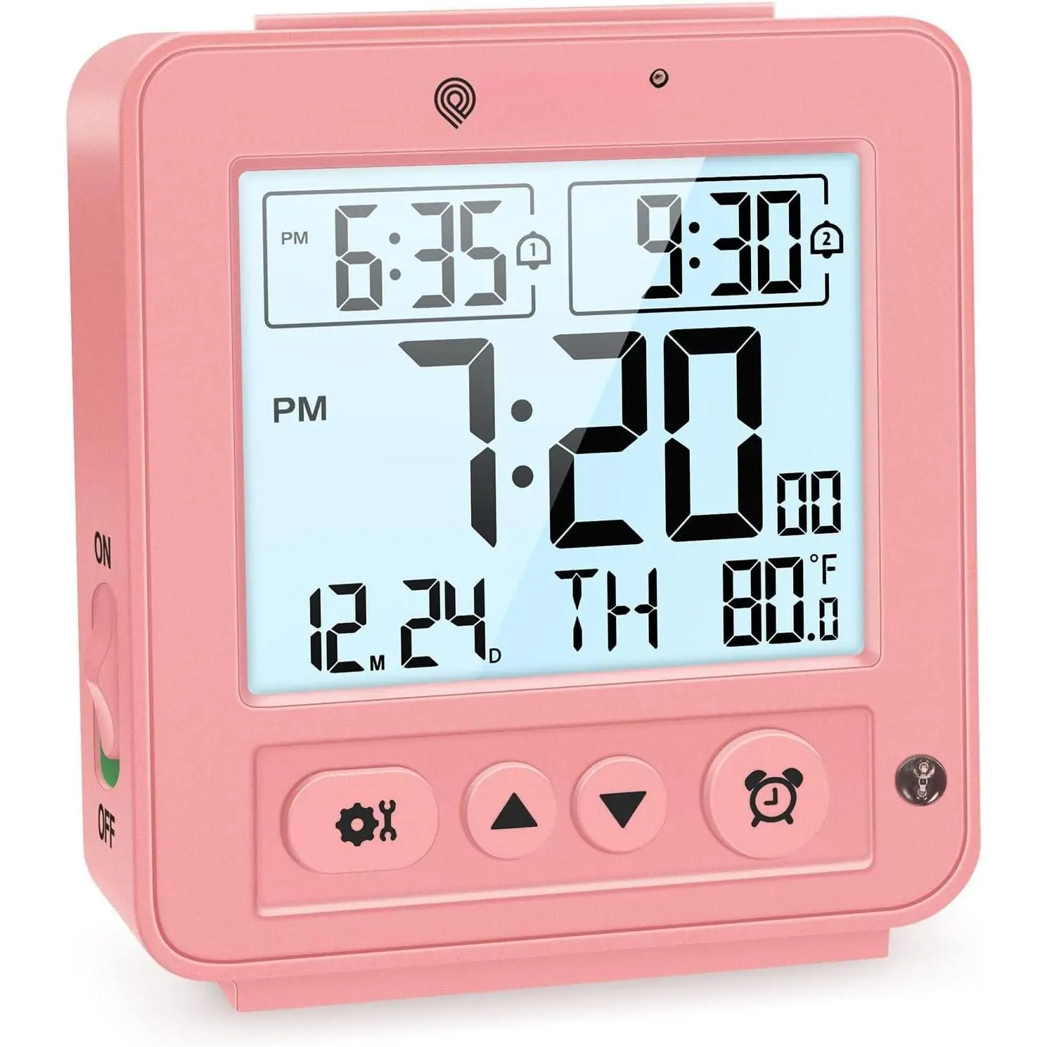 Night Light Small Digital  Clock with 2 Increasing Beep , Indoor Temperature,  Operated Travel Clock for Bedroom, Bedside, Desk()