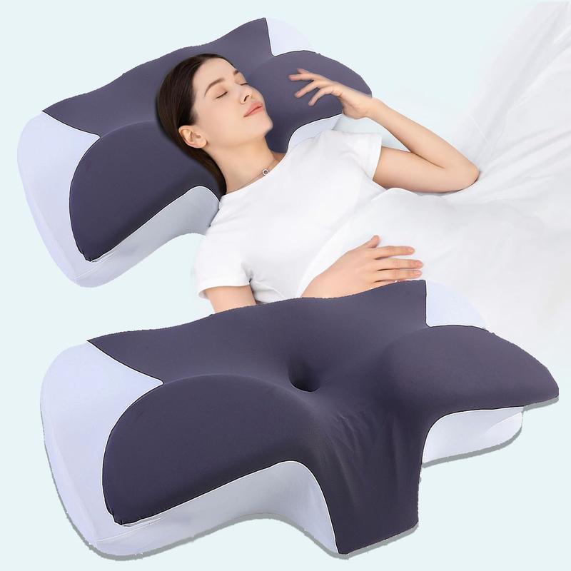 Widened double-wing neck pillow with a cool, breathable design and a removable pillowcase. Available in two different heights. Enlarged armrests accommodate both supine and prone sleepers.Ergonomic memory foam pillow. Valentine's and Christmas gifts.