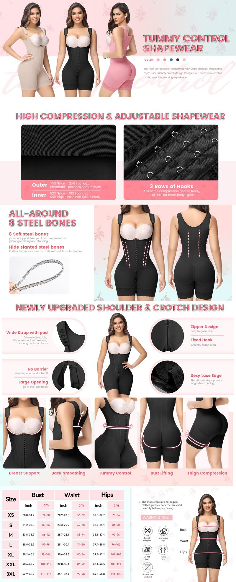 Shapewear for Women Butt Lifting Shapewear Tummy Control Shapewear Bodysuits with Hook Crotch