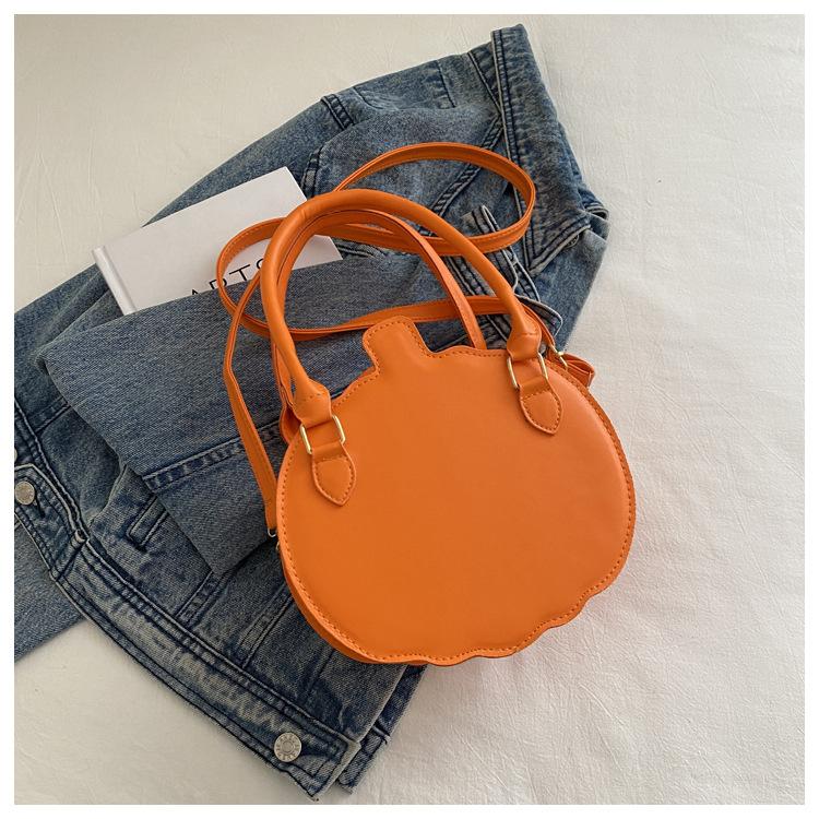 2026 New Halloween Pumpkin Bag, Contrast Color Simple Handbag, Funny Novelty Shoulder & Crossbody Bag for Women