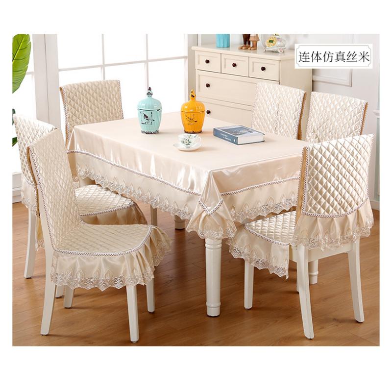Soft Fabric Dining Room Combo Set, All-Round Chair Cover Stool Sleeve, Integrated Backrest Chair Cushion Cover, Multi-purpose Household Tablecloth for Dining Room Home Decor