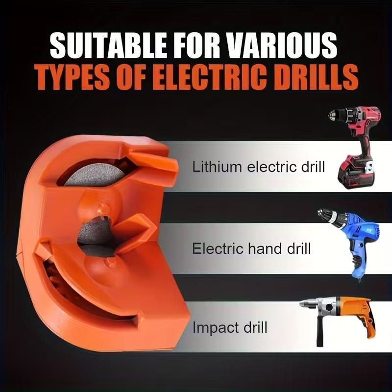 Multi-Function Drill Bit Sharpener for Manual and Electric Drills, Portable Tool for Carbide and Cobalt Steel Bits, No Power Required