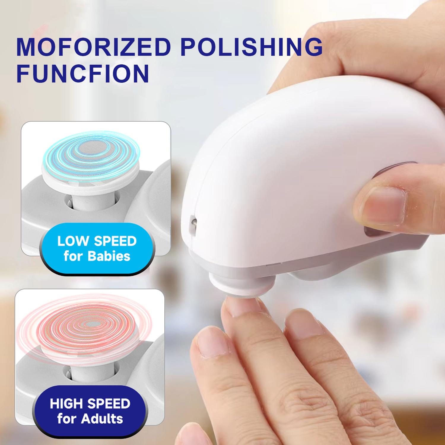 Automatic Electric Nail Clipper with Polisher – Safe&Quiet&Rechargeable Trimmer with LED Lighting, File, Scraps Storage, Child Lock System, Cuticle Cleanser, Mess-Free Trim, Nail Care Tool for Seniors & Adults, Perfect gift for Mother's & Father's Day