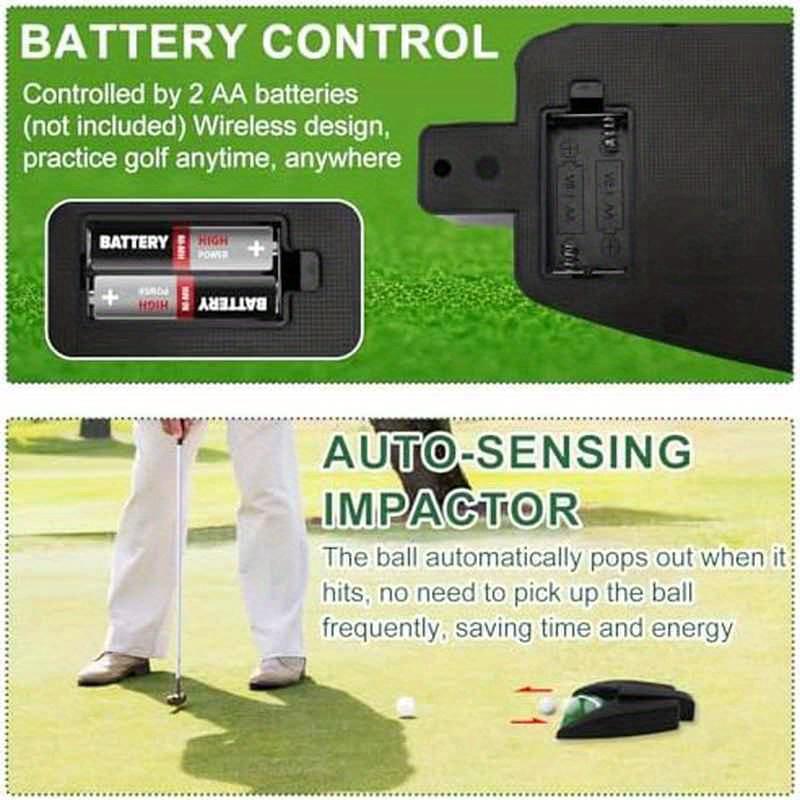 Automatic Golf Ball Return Machine, Battery Powered Portable Putter Trainer, Durable Plastic Material, Non-Slip Base, Indoor Outdoor Use