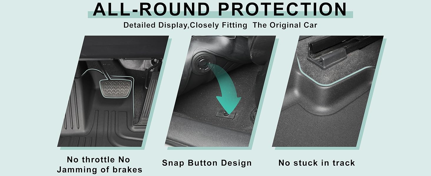 Original 2017-2025 Q7/SQ7 Floor Mats & Cargo Liner for Audi Q7 All Model - Custom Fit All Weather TPE Floor Liners for Q7/SQ7 1st & 2nd Row & Trunk Mat Full Set Car Mats, Black