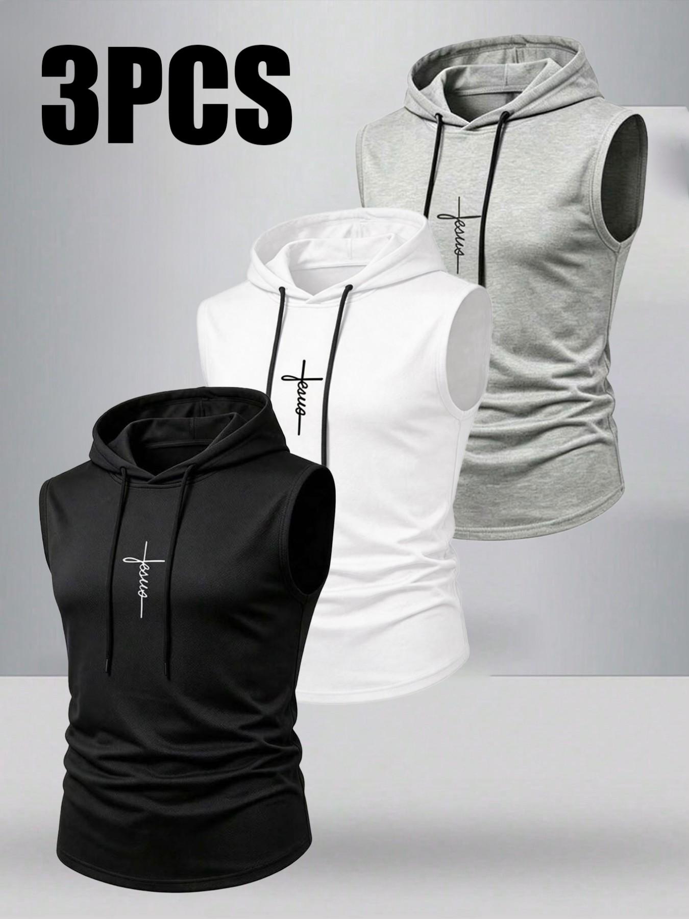 Men's Summer Lightweight Sport Running Fitness Sleeveless Vest, Fashion Casual Outdoor Hooded Top, Breathable and Comfortable Design, Workout Sports Vest